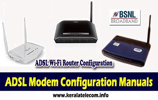 Broadband Modem Configuration Manuals for Wired ADSL WiFi Routers