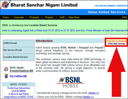 download bsnl 3g 2g mobile internet data mms settings configuration online portal