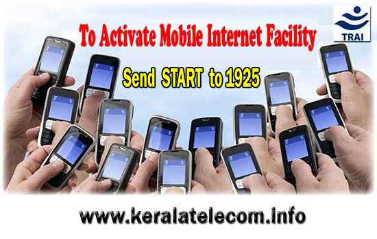 3G/2G Data Services will be barred for all BSNL Prepaid Mobile Customers from 01-09-2015, Send sms START to 1925 to Activate Mobile Internet Services on your number
