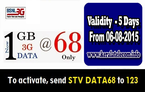 Exclusive: BSNL to reduce validity of Data STV 68 to 5 Days from 6th August 2015 onwards across India