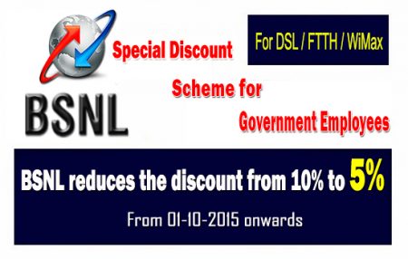 bsnl special discount scheme for governement employees