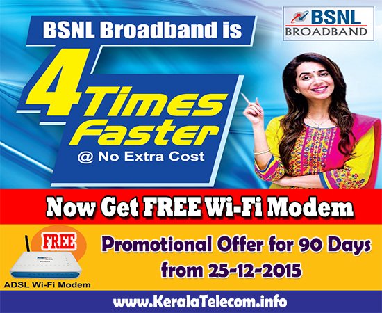 BSNL to Offer FREE ADSL WiFi Modem to New Broadband Customers on PAN India basis