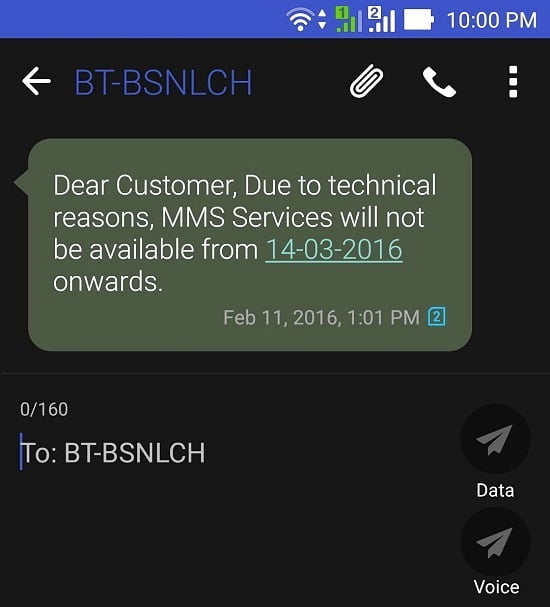 BSNL to shutdown Multimedia Messaging Service (MMS) from 14th March 2016 on wards