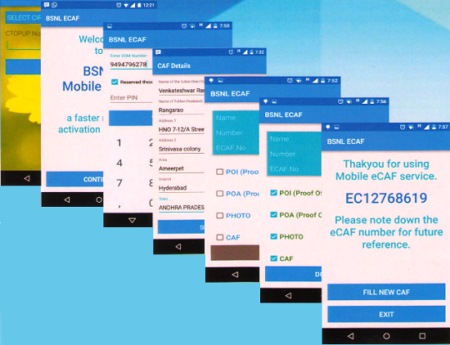 bsnl eCAF app for retailers