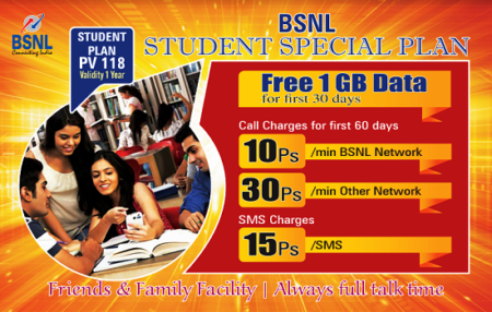 bsnl student special plan new