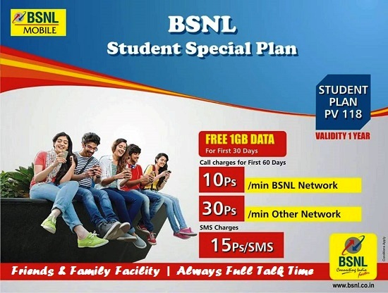 'Student Special' plan helped BSNL to add more than 2 million new mobile subscribers in July 2016