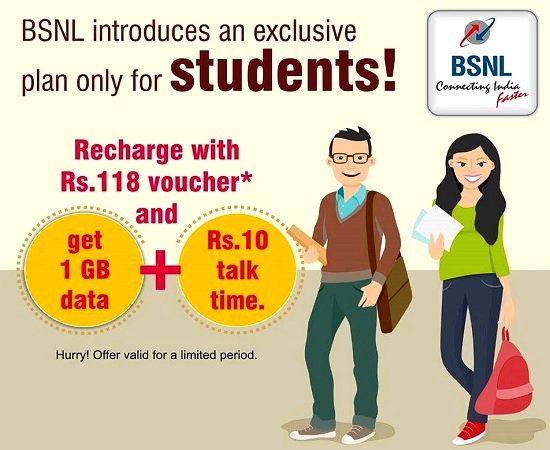 BSNL extended 'Combo Voucher 119' which offers 750 MB Data + 100 SMS + Rs 1 Talk Time for 30 Days up to 14th February 2016