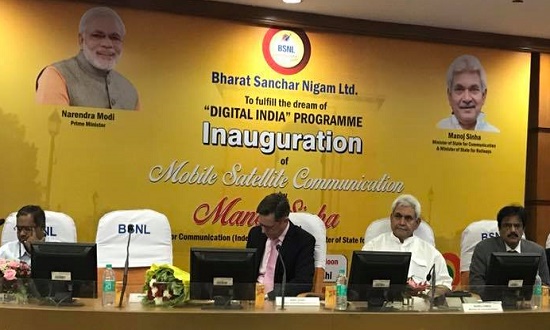 Telecom Minister Manoj Sinha inaugurated BSNL's Satellite Mobile phone service through INMARSAT