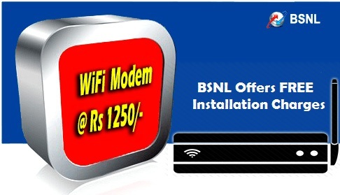 BSNL slashed sale price of ADSL WiFi Broadband modem to ₹1250/-