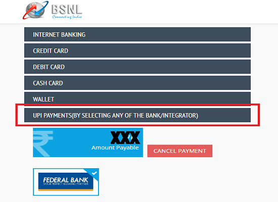 BSNL launched UPI based payment for mobile, landline and broadband customers