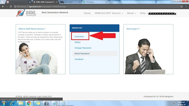 BSNL Wings Online Registration and VoIP Service Activation