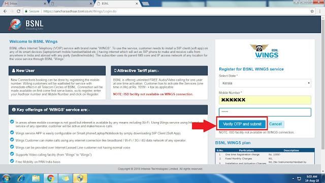 BSNL Wings Online Registration and VoIP Service Activation