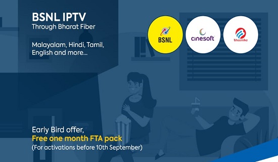  BSNL commercially launched IPTV service and started accepting online registration