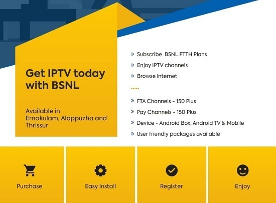  BSNL commercially launched IPTV service and started accepting online registration