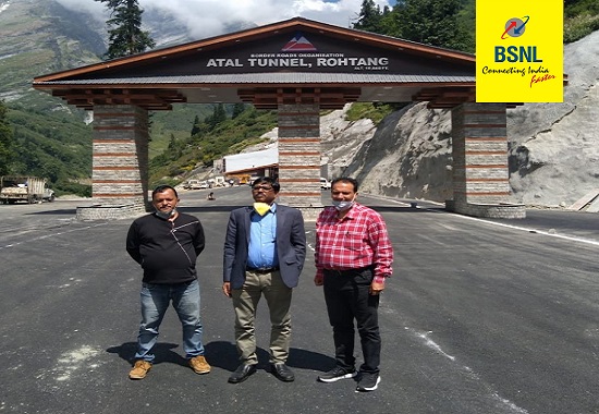 BSNL launched 4G services in high security strategic Atal Tunnel at Rohtang to meet the strategic requirements in frontier areas