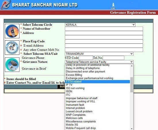 bsnl landline complaint hyderabad