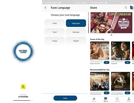 My BSNL Tunes app to activate your favourite song as Caller Tune