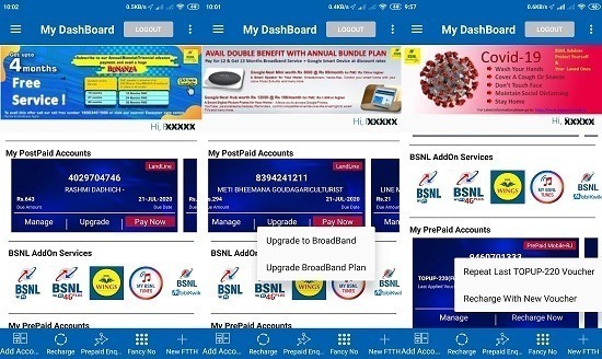 BSNL upgraded 'My BSNL App' : Recharge, bill payment, fancy number selection and Bharat Fiber booking and many more