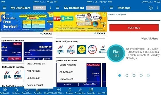 BSNL upgraded 'My BSNL App' : Recharge, bill payment, fancy number selection and Bharat Fiber booking and many more