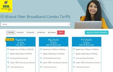 bsnl bharat fiber plans