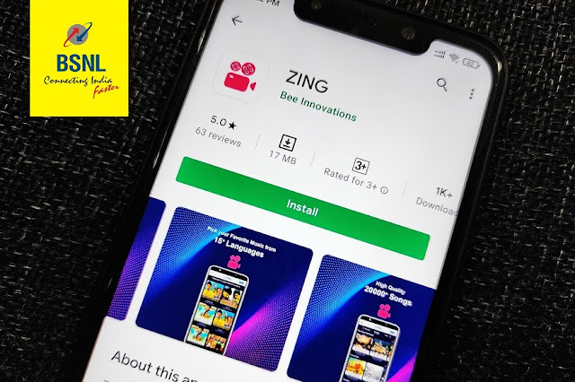BSNL customers can access ZING live streaming app with selected recharge plans from 1st December 2020; Latest ZING bundled Offers from BSNL