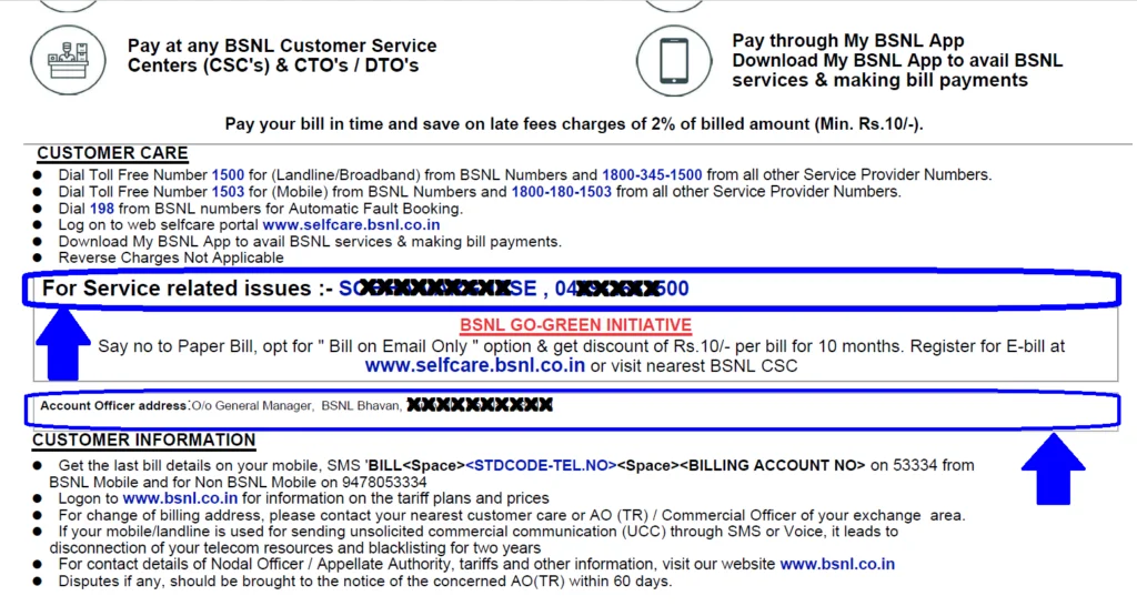 bsnl telephone bill